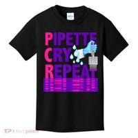 PCR Pipette Cry Repeat For DNA Lab Scientists Kids T-Shirt thumb 0