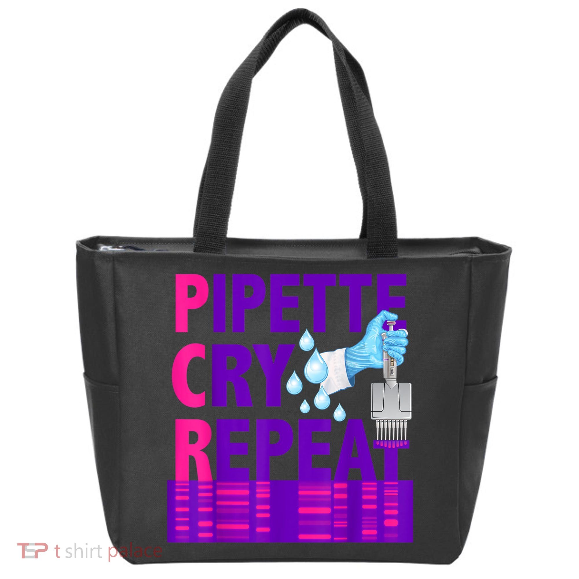 PCR Pipette Cry Repeat For DNA Lab Scientists Tote Bag
