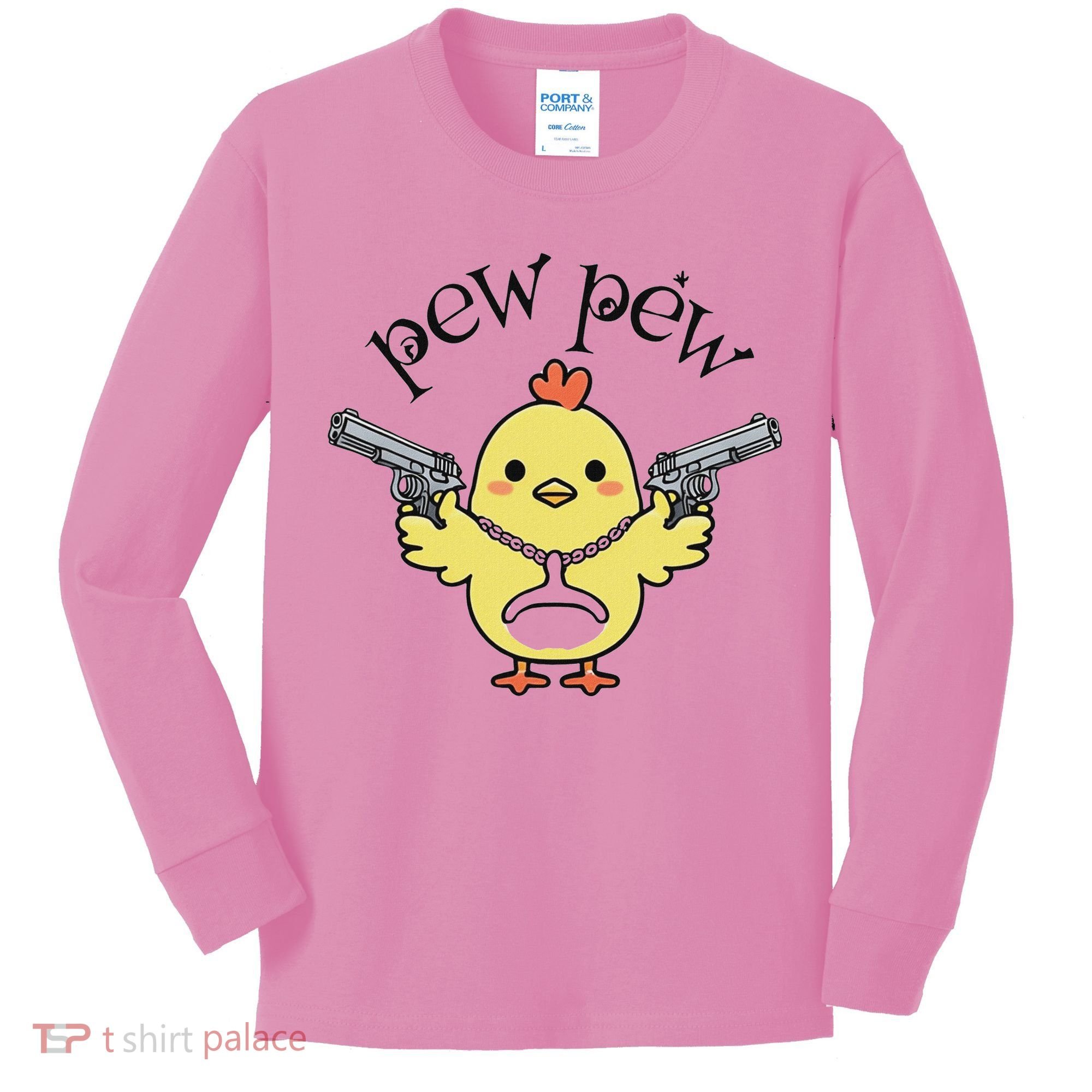 Pew Pew Chick Kids Long Sleeve Shirt
