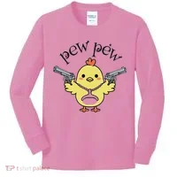 Pew Pew Chick Kids Long Sleeve Shirt thumb 0