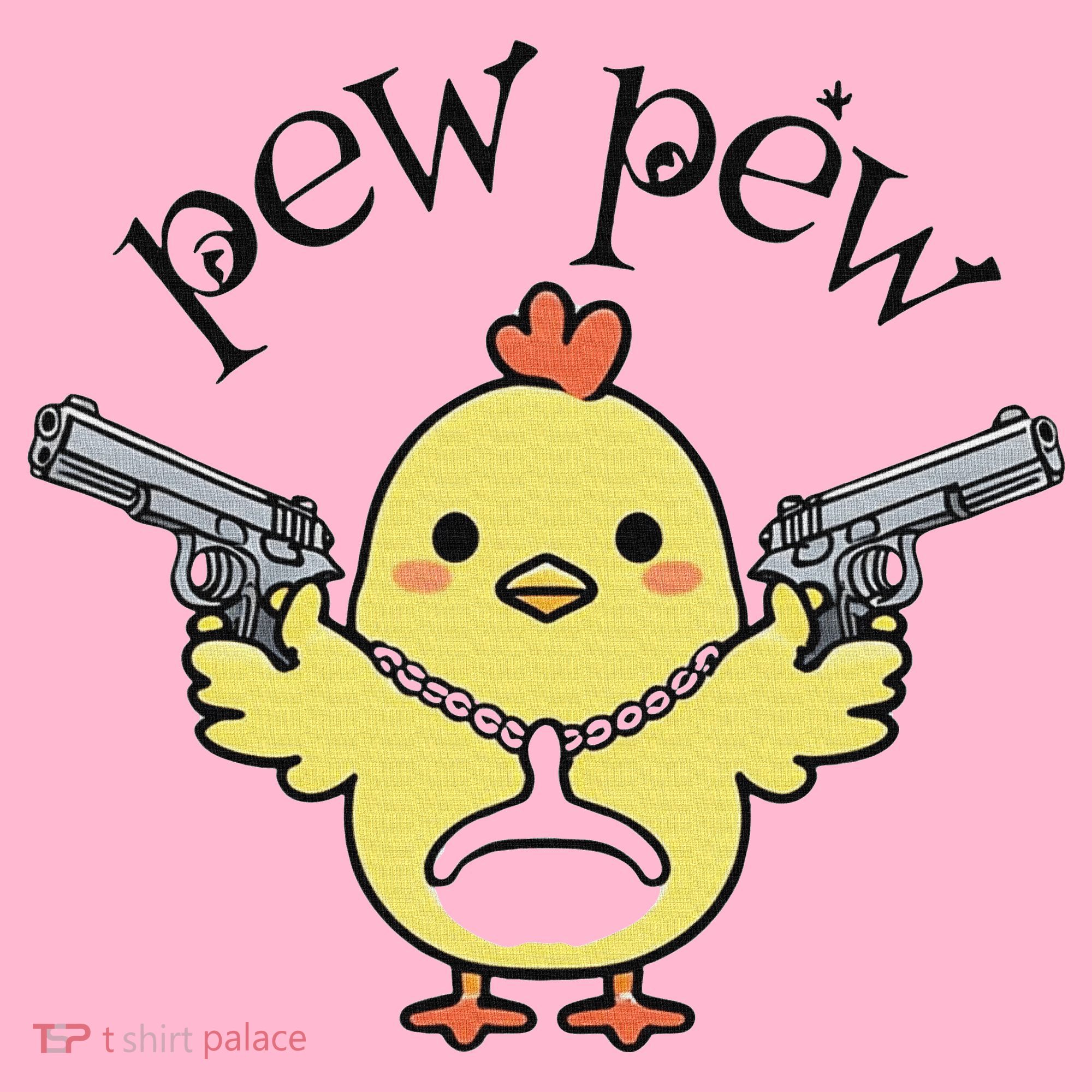 Pew Pew Chick Kids Long Sleeve Shirt