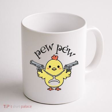 Pew Pew Chick Coffee Mug back