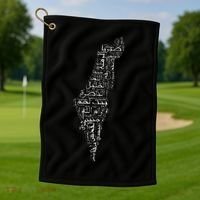Palestine Palestinian Cities Map Gaza Golf Towel thumb 1