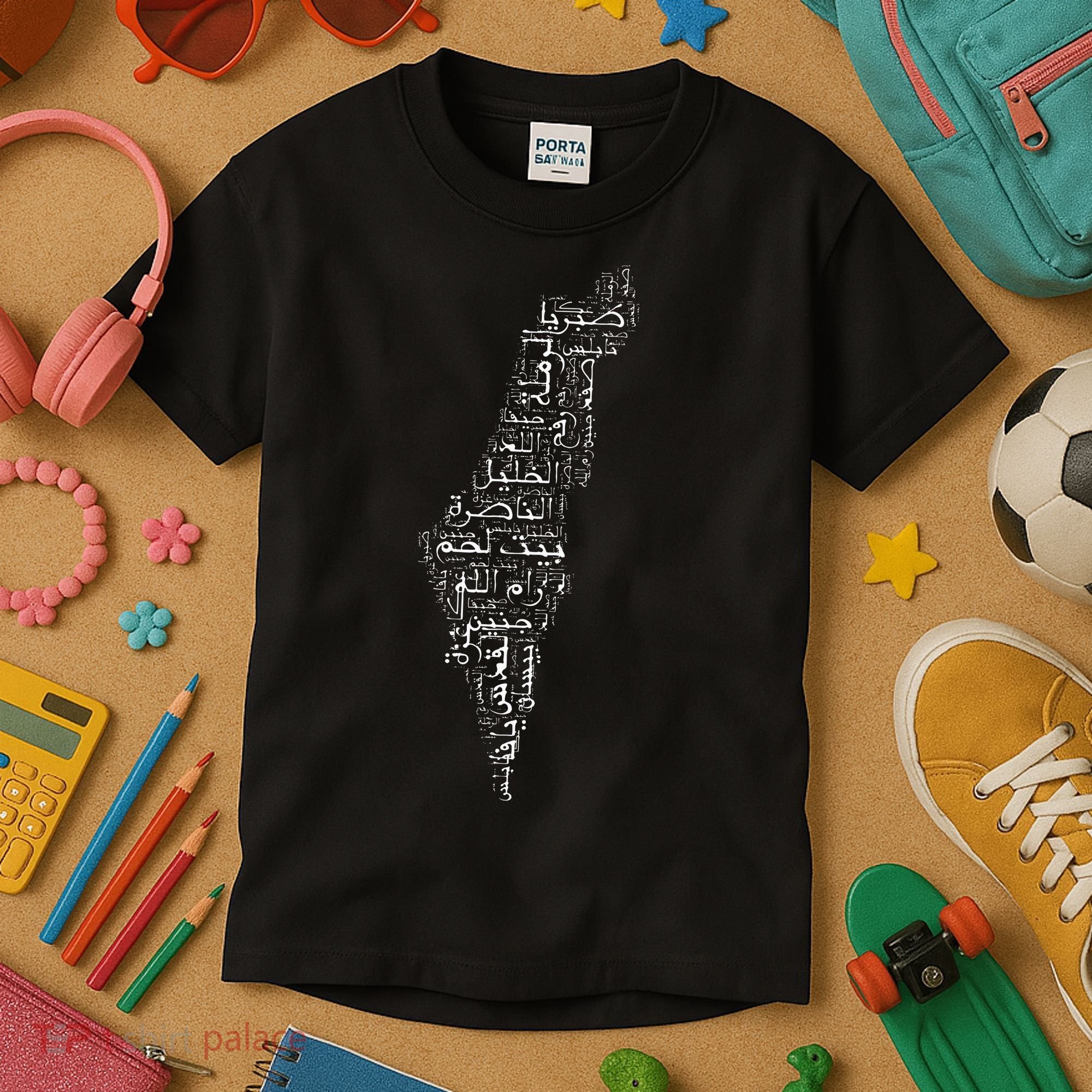 Palestine Palestinian Cities Map Gaza Kids T-Shirt