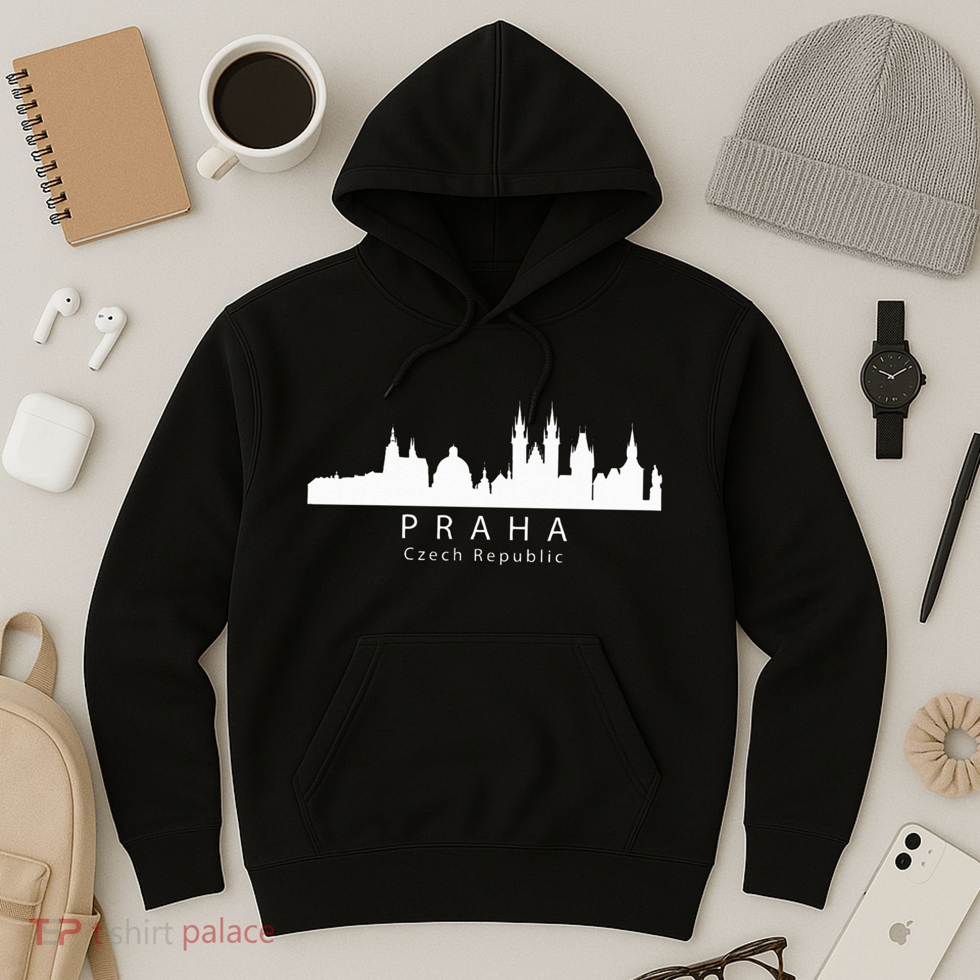 Praha Prague Czech Republic Skyline Hoodie