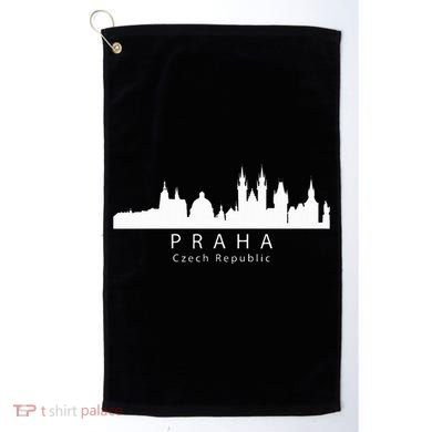 Praha Prague Czech Republic Skyline Golf Towel