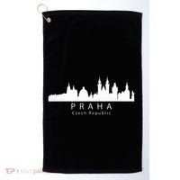 Praha Prague Czech Republic Skyline Golf Towel thumb 0