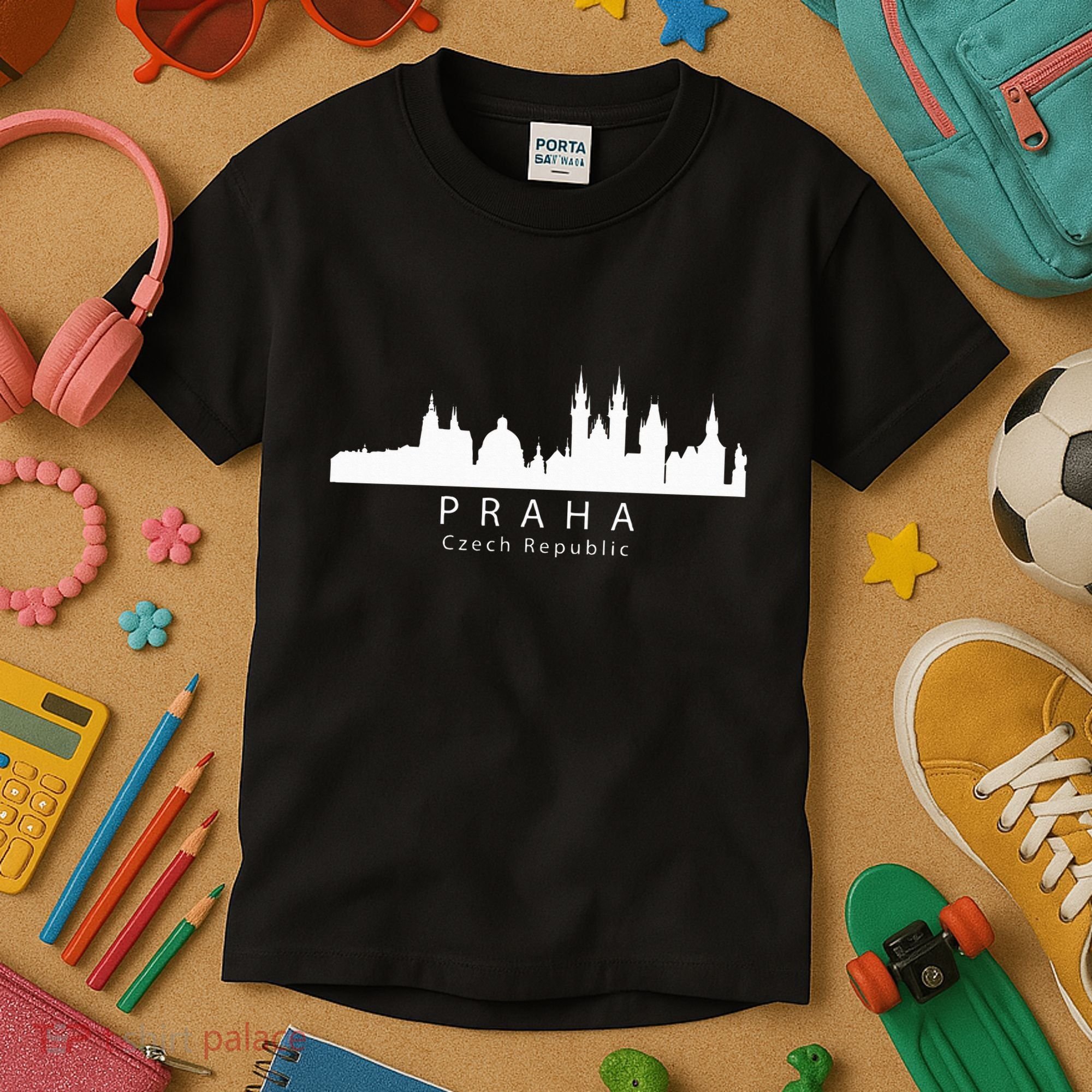 Praha Prague Czech Republic Skyline Kids T-Shirt