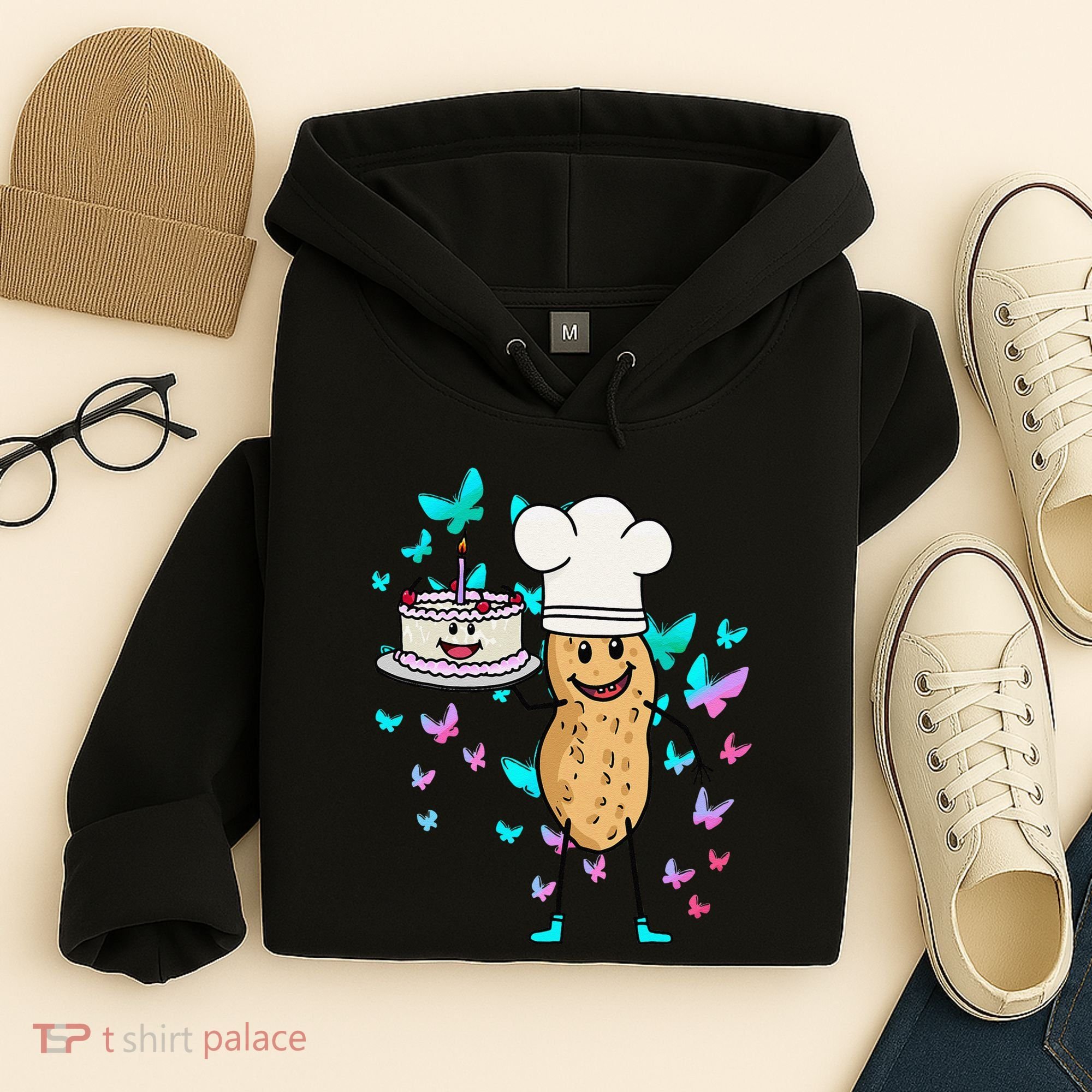 Peanut Peanuts Cream Cake Birthday Greetings Nut Hoodie