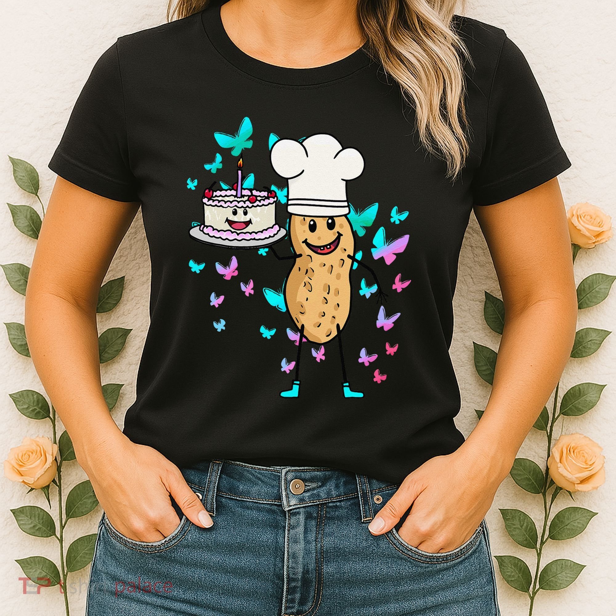 Peanut Peanuts Cream Cake Birthday Greetings Nut Women's T-Shirt