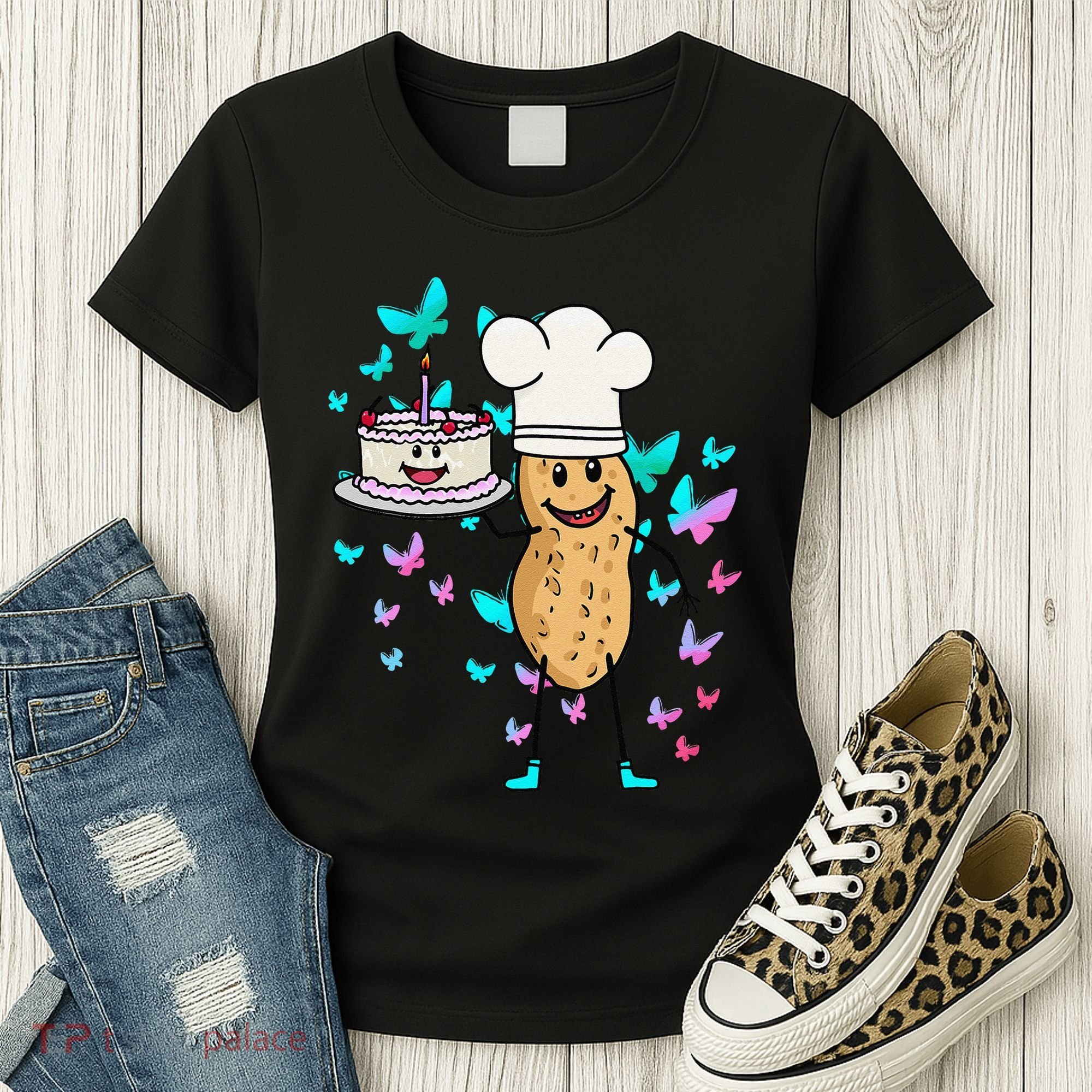 Peanut Peanuts Cream Cake Birthday Greetings Nut Women's T-Shirt