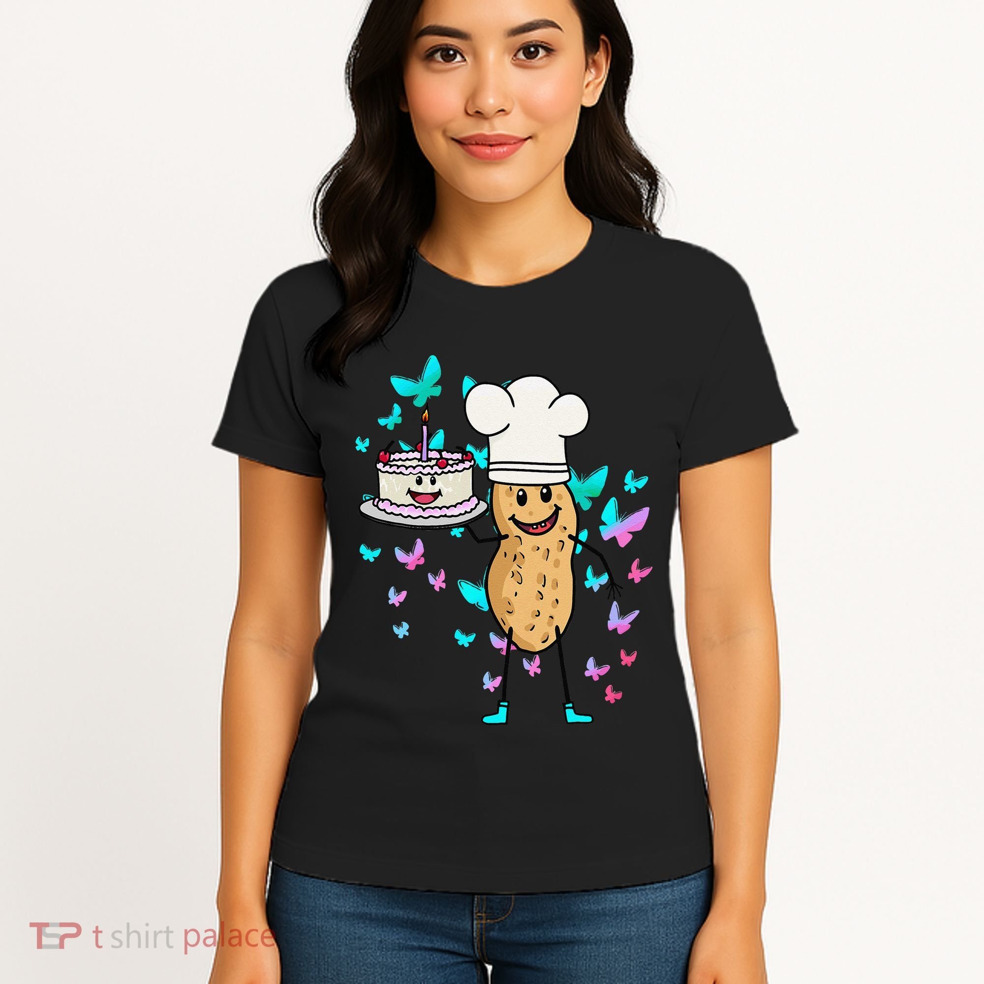 Peanut Peanuts Cream Cake Birthday Greetings Nut Women's T-Shirt