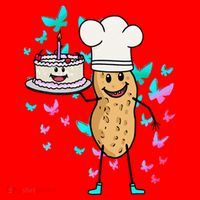 Peanut Peanuts Cream Cake Birthday Greetings Nut Santa Hat thumb 1