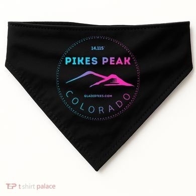 Pikes Peak Colorado Retro Mountain Adventure USA-Made Doggie Bandana