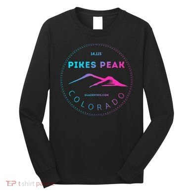 Pikes Peak Colorado Retro Mountain Adventure Long Sleeve Shirt