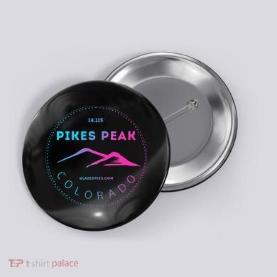 Pikes Peak Colorado Retro Mountain Adventure Button