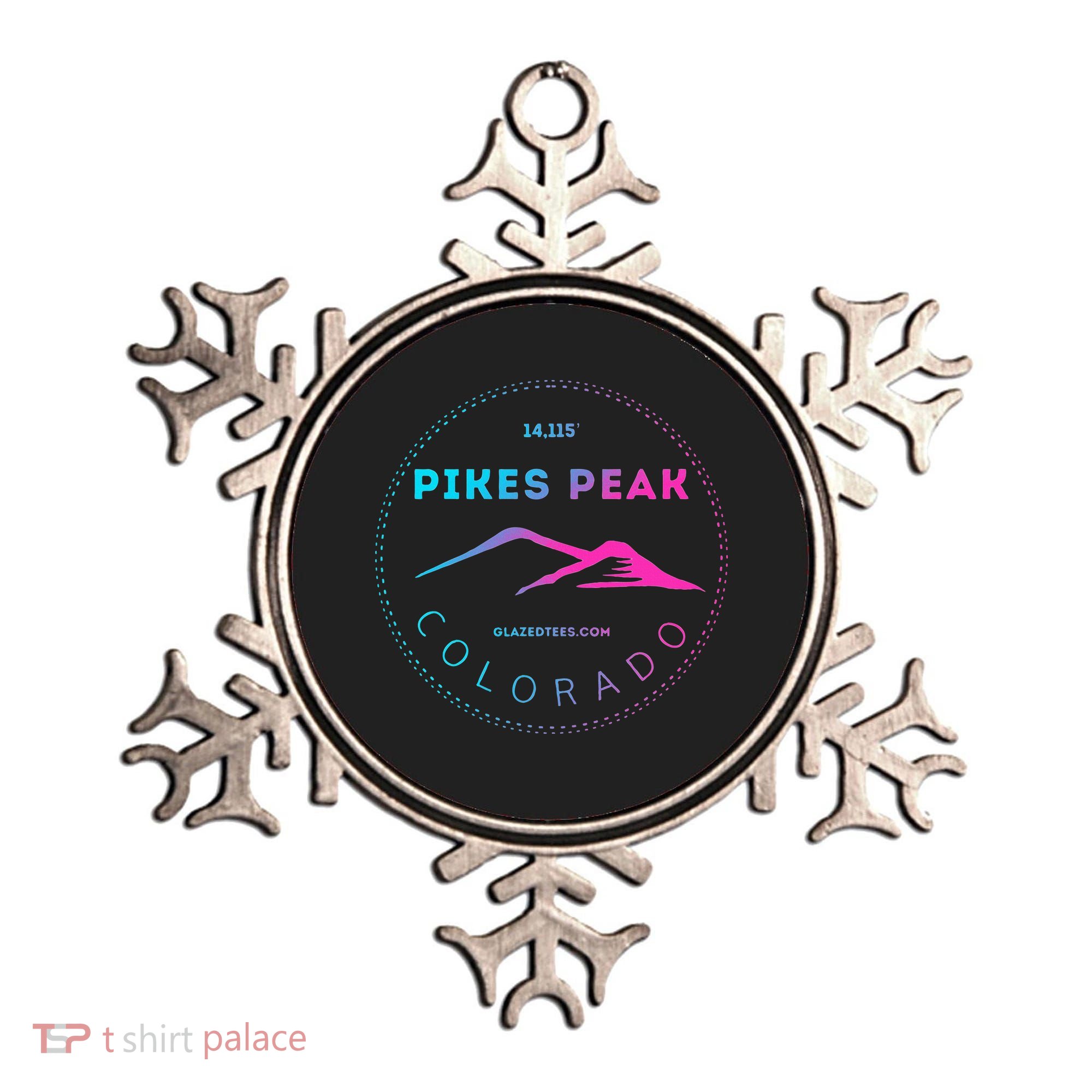 Pikes Peak Colorado Retro Mountain Adventure Ornament