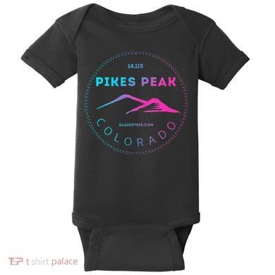 Pikes Peak Colorado Retro Mountain Adventure Baby Bodysuit