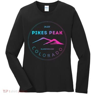 Pikes Peak Colorado Retro Mountain Adventure Women's Long Sleeve Shirt