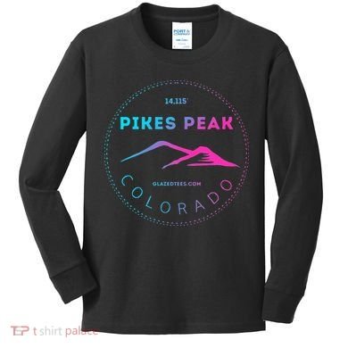Pikes Peak Colorado Retro Mountain Adventure Kids Long Sleeve Shirt