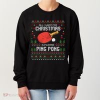 Ping Pong Christmas Table Tennis Player Ugly Xmas Gift Women's Sweatshirt thumb 0