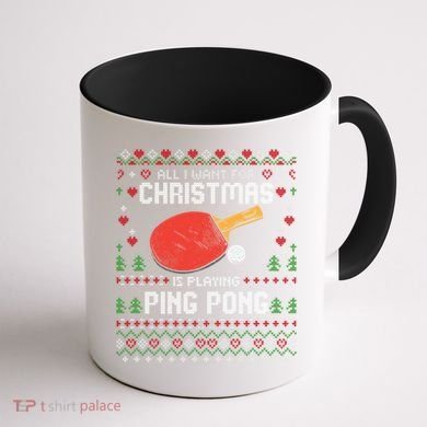 Ping Pong Christmas Table Tennis Player Ugly Xmas Gift Coffee Mug back