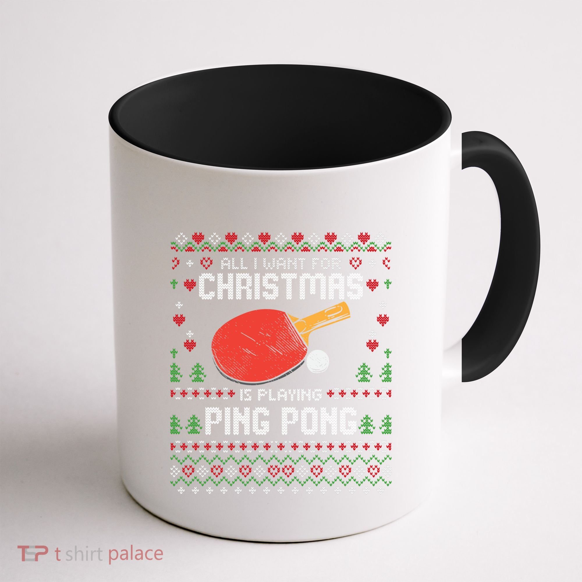 Ping Pong Christmas Table Tennis Player Ugly Xmas Gift Coffee Mug
