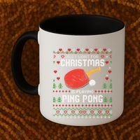 Ping Pong Christmas Table Tennis Player Ugly Xmas Gift Coffee Mug thumb 2