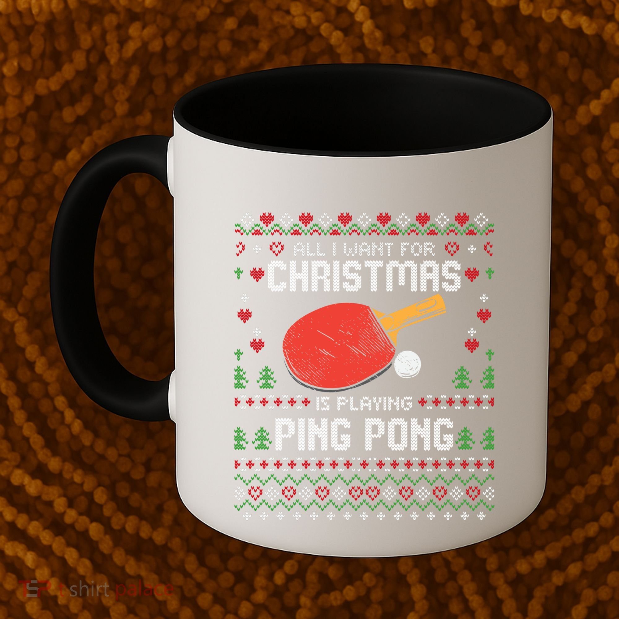 Ping Pong Christmas Table Tennis Player Ugly Xmas Gift Coffee Mug
