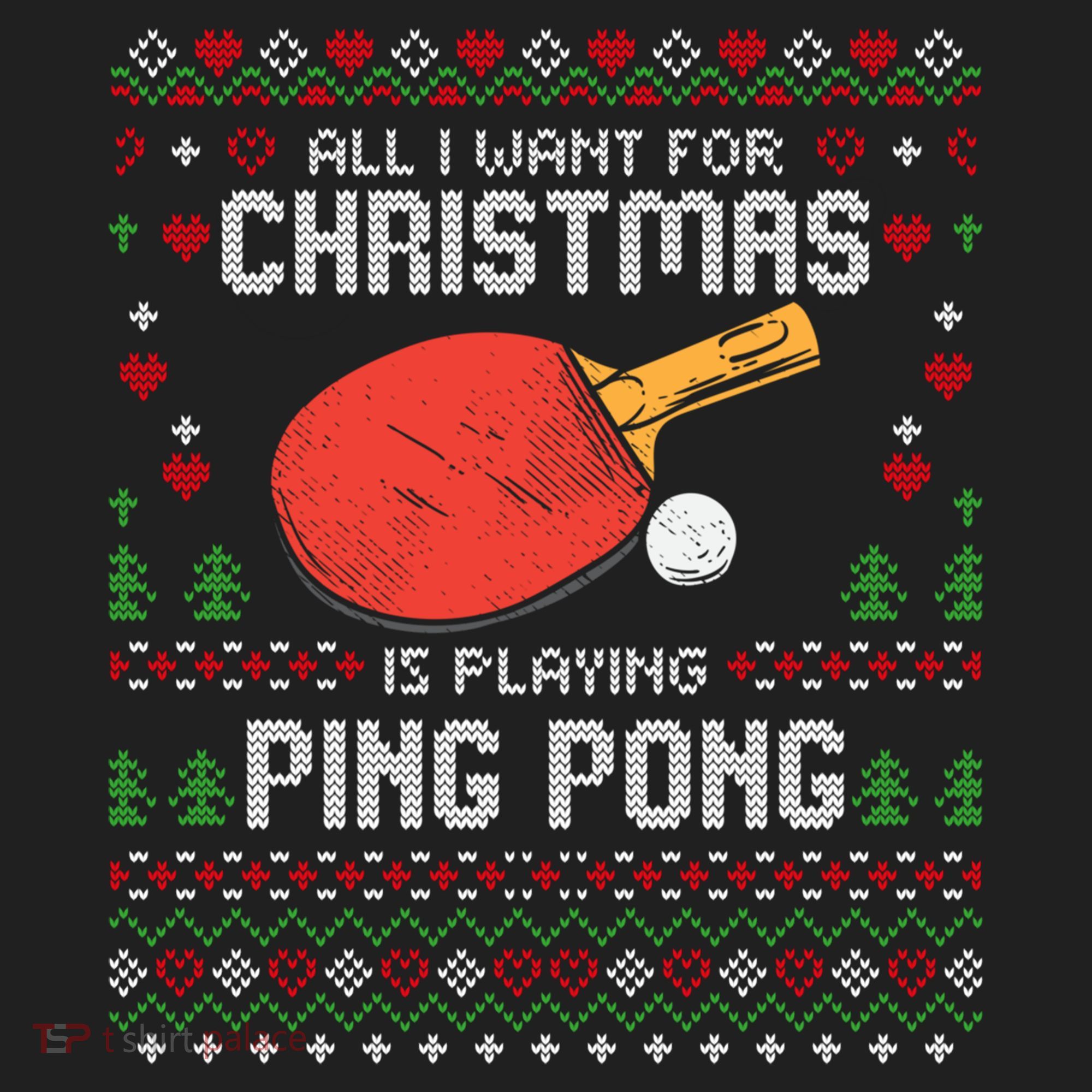 Ping Pong Christmas Table Tennis Player Ugly Xmas Gift Beanie