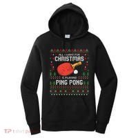 Ping Pong Christmas Table Tennis Player Ugly Xmas Gift Women's Hoodie thumb 0