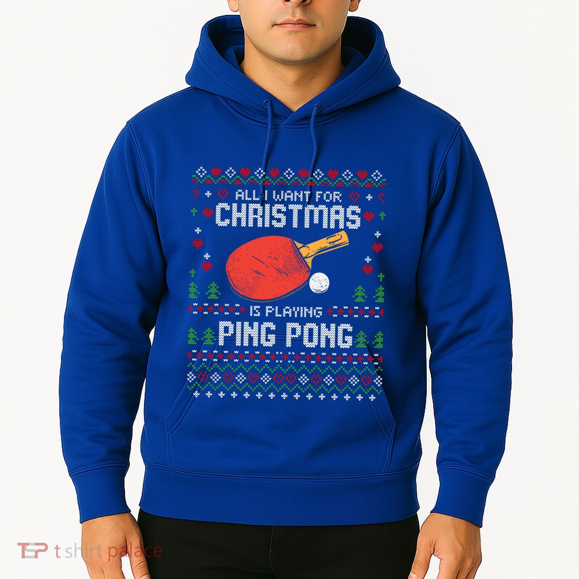 Ping Pong Christmas Table Tennis Player Ugly Xmas Gift Hoodie