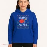 Ping Pong Christmas Table Tennis Player Ugly Xmas Gift Hoodie thumb 5