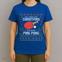 Ping Pong Christmas Table Tennis Player Ugly Xmas Gift T-Shirt thumb 4