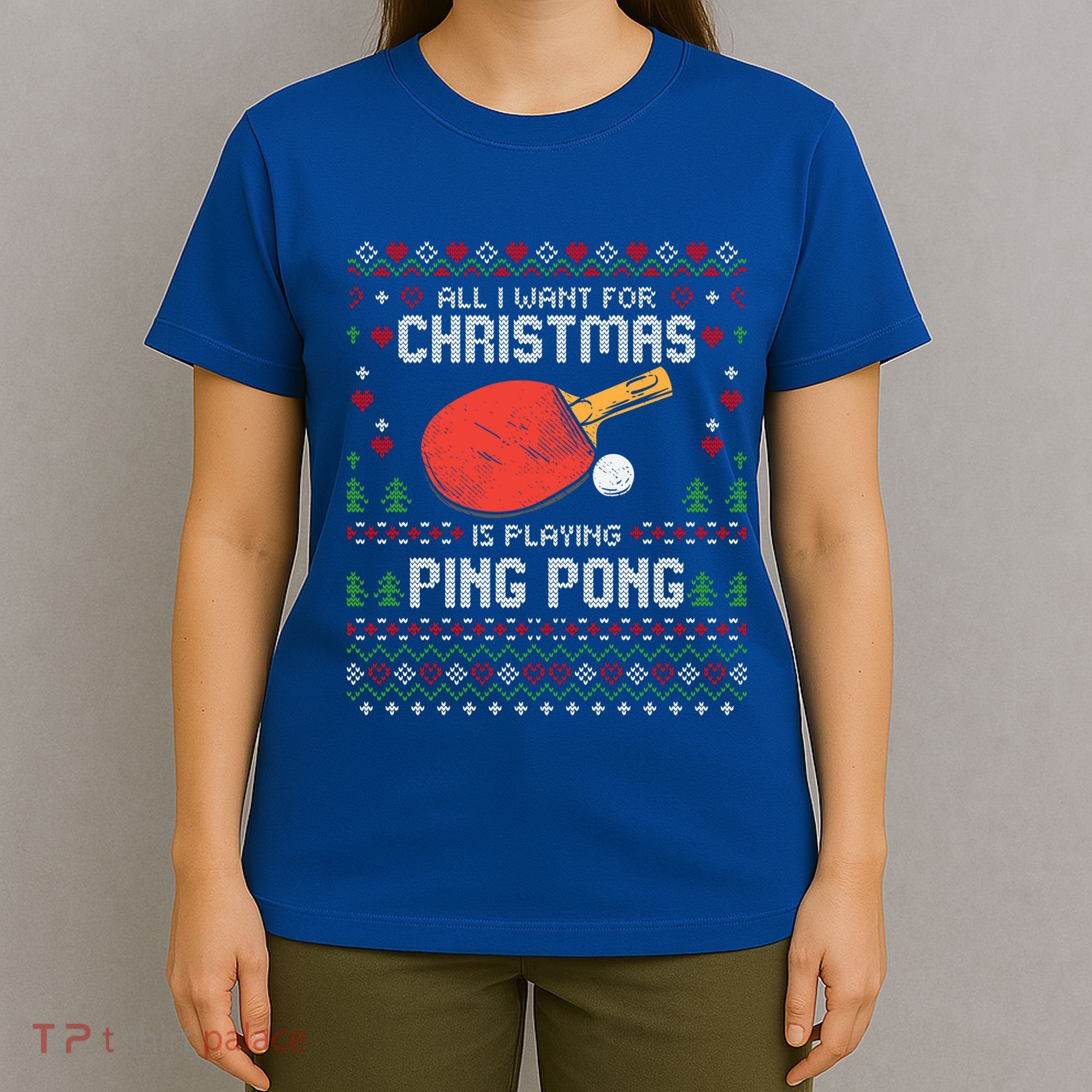Ping Pong Christmas Table Tennis Player Ugly Xmas Gift T-Shirt