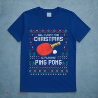 Ping Pong Christmas Table Tennis Player Ugly Xmas Gift T-Shirt thumb 5