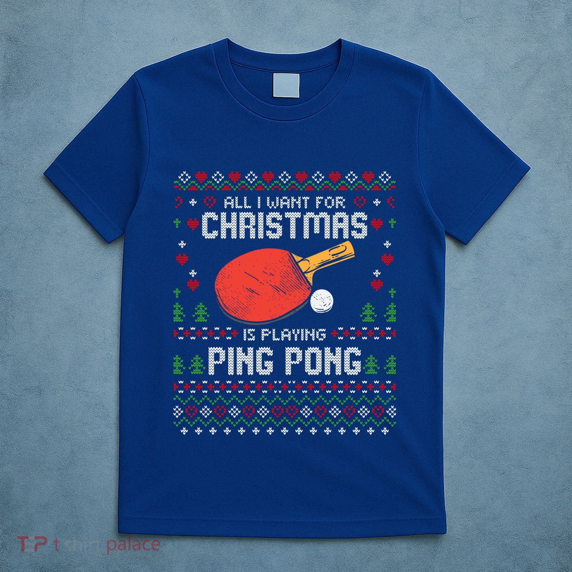 Ping Pong Christmas Table Tennis Player Ugly Xmas Gift T-Shirt