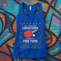 Ping Pong Christmas Table Tennis Player Ugly Xmas Gift Women's Tank Top thumb 3