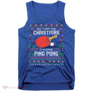 Ping Pong Christmas Table Tennis Player Ugly Xmas Gift Tank Top