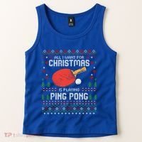 Ping Pong Christmas Table Tennis Player Ugly Xmas Gift Tank Top thumb 2