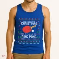 Ping Pong Christmas Table Tennis Player Ugly Xmas Gift Tank Top thumb 3