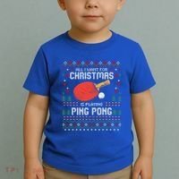 Ping Pong Christmas Table Tennis Player Ugly Xmas Gift Toddler T-Shirt thumb 2