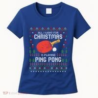 Ping Pong Christmas Table Tennis Player Ugly Xmas Gift Women's T-Shirt thumb 0