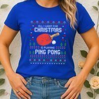 Ping Pong Christmas Table Tennis Player Ugly Xmas Gift Women's T-Shirt thumb 2