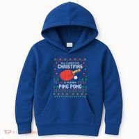 Ping Pong Christmas Table Tennis Player Ugly Xmas Gift Kids Hoodie thumb 0