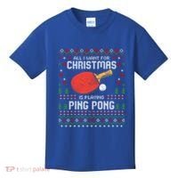 Ping Pong Christmas Table Tennis Player Ugly Xmas Gift Kids T-Shirt thumb 0