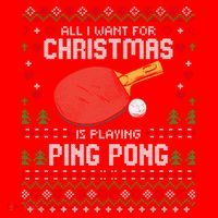 Ping Pong Christmas Table Tennis Player Ugly Xmas Gift Santa Hat thumb 1