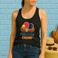 Ping Pong Champ Table Tennis Player Athlete Coach Champion Women's Tank Top thumb 2