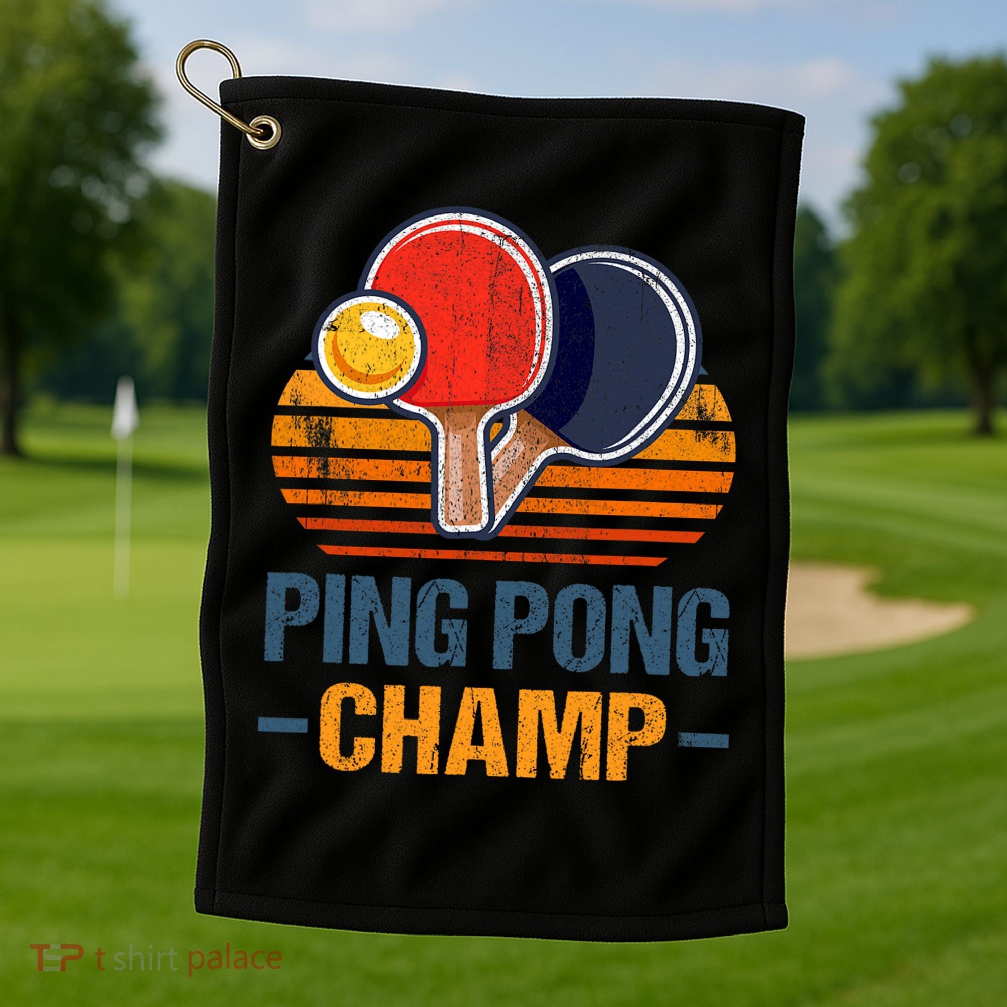 Ping Pong Champ Table Tennis Player Athlete Coach Champion Golf Towel