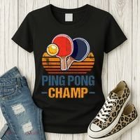 Ping Pong Champ Table Tennis Player Athlete Coach Champion Women's T-Shirt thumb 3